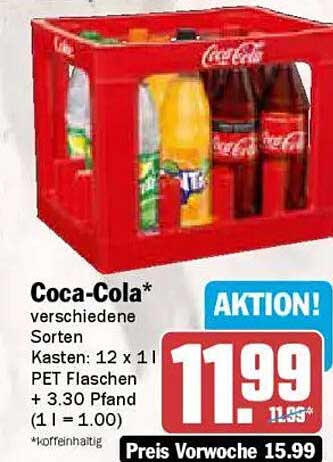 Coca-Cola Kasten 12 x 1 L PET Flaschen