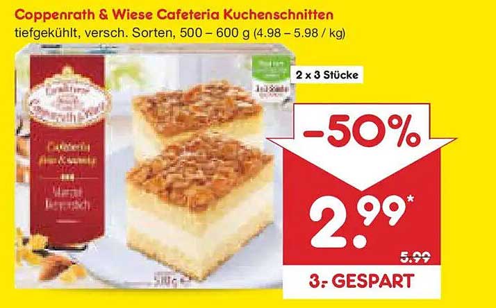 Coppenrath & Wiese Cafeteria Kuchenschnitten, tiefgekühlt, 500 - 600 g