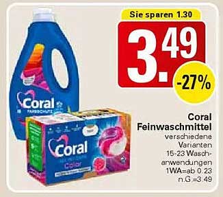 Coral Feinwaschmittel verschiedene Varianten 15-23 Wasch-Anwendungen