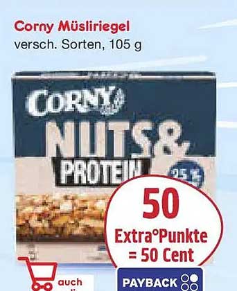 Corny Müsliriegel, verschiedene Sorten, 105 g