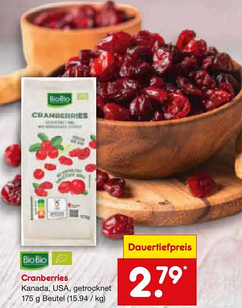 Cranberries, getrocknet 175 g Beutel