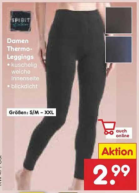 Damen Thermo-Leggings - kuschelig weiche Innenseite und blickdicht