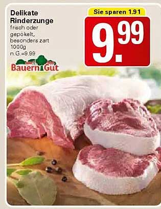 Delikate Rinderzunge frisch oder gepökelt, besonders zart 100g