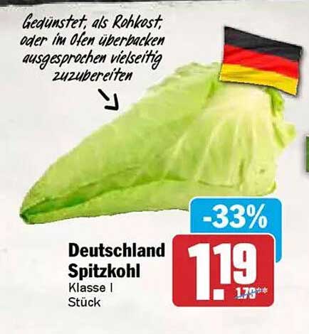 Deutschland Spitzkohl Klasse I Stück