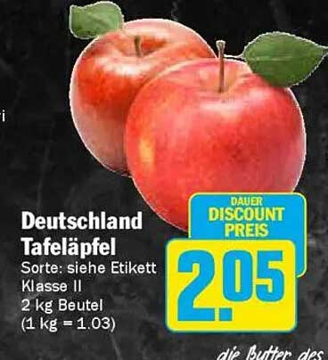 Deutschland Tafeläpfel 2 kg Beutel - Klasse II