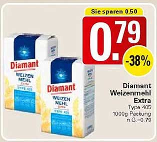 Diamant Weizenmehl Extra Type 405 1000g Packung
