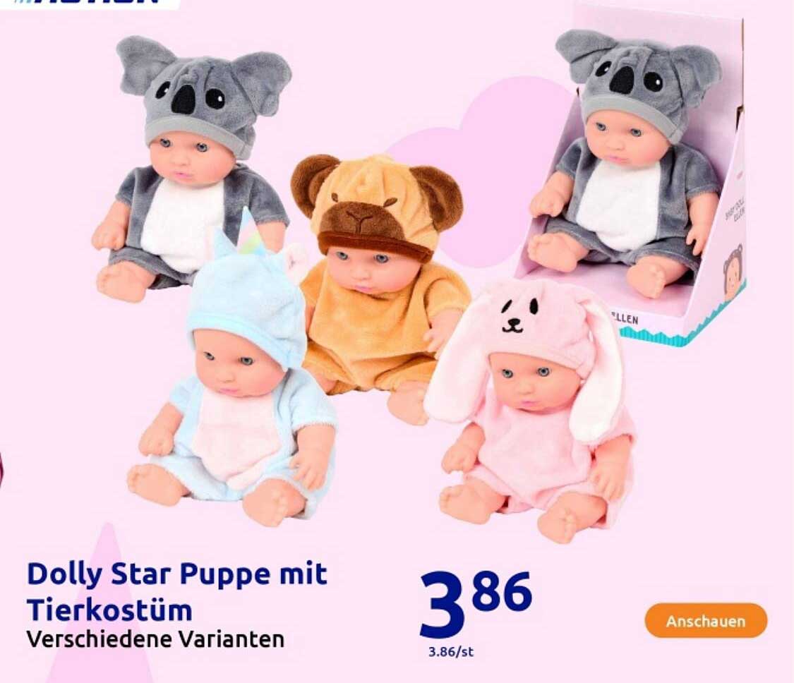 Dolly Star Puppe mit Tierkostüm - verschiedene Varianten