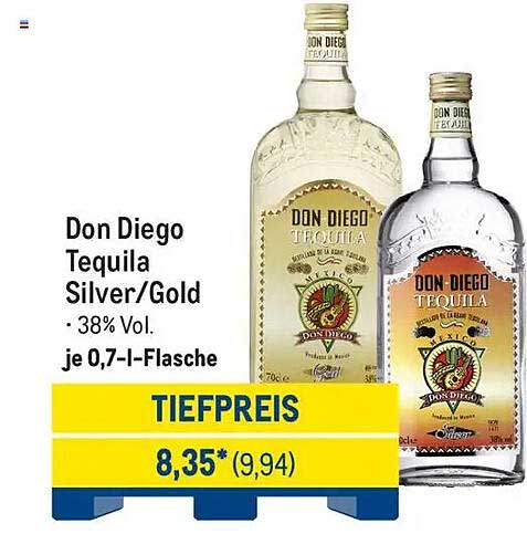 Don Diego Tequila Silver/Gold 0,7 l – Hochprozentiger Genuss für jeden Anlass