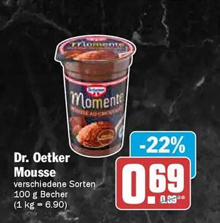 Dr. Oetker Mousse verschiedene Sorten 100 g Becher