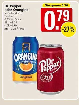 Dr. Pepper oder Orangina - Verschiedene Sorten