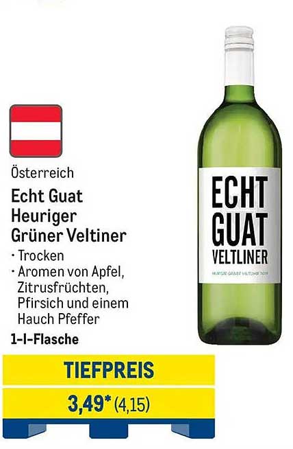 Echt Guat Heuriger Grüner Veltliner 1-Liter-Flasche