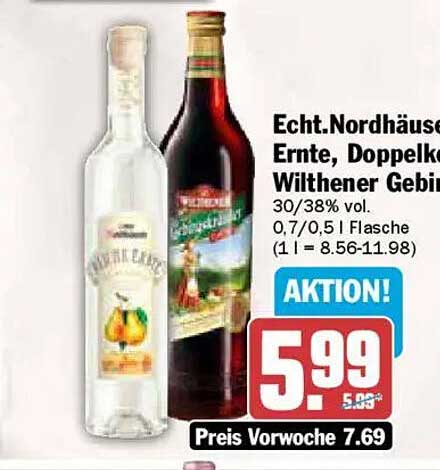 Echt.Nordhäuser Ernte, Doppelkorn Wilthener Gebinde