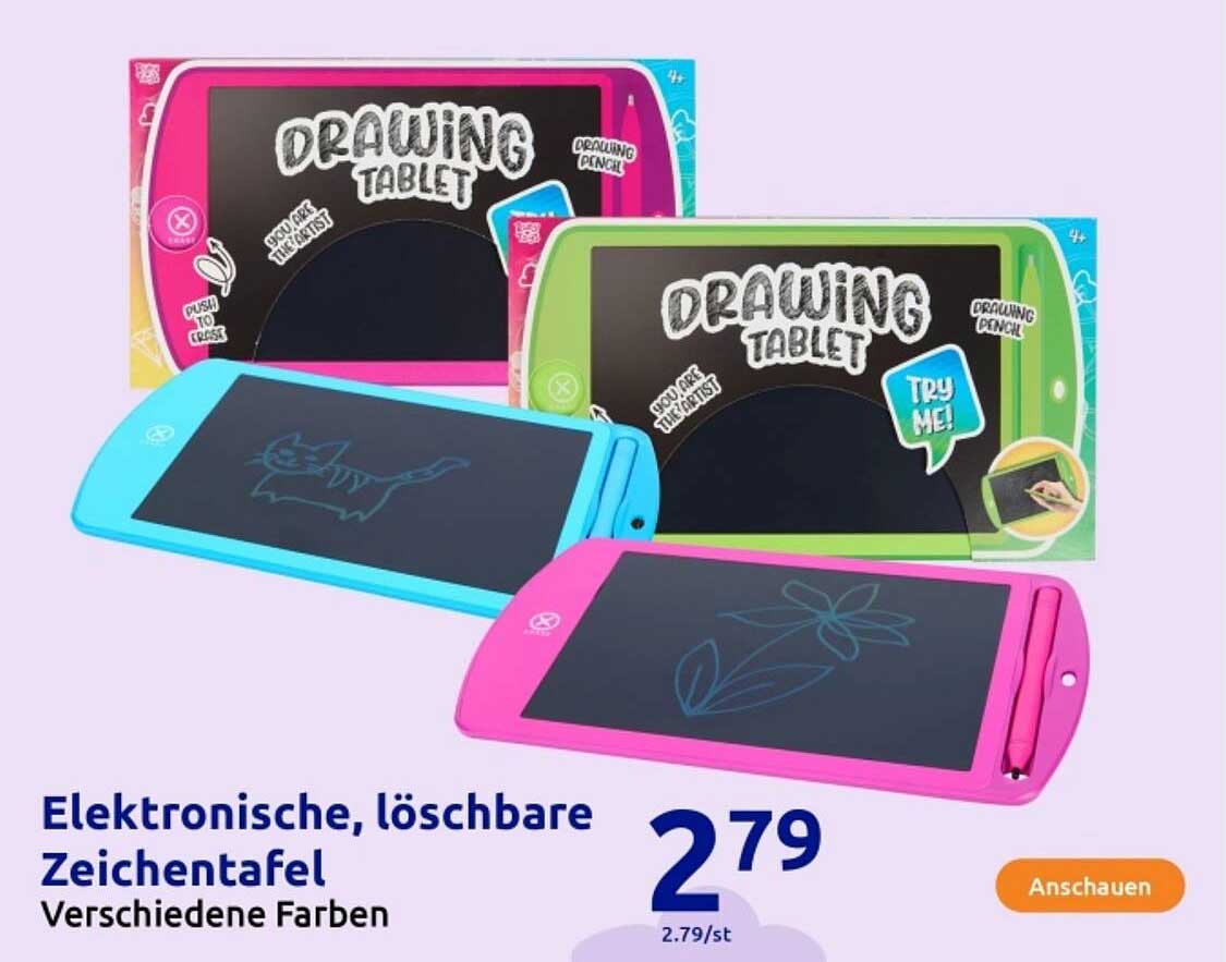 Elektronische, löschbare Zeichentafel - Verschiedene Farben