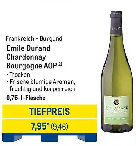 Emile Durand Chardonnay Bourgogne AOP (0,75 l-Flasche)