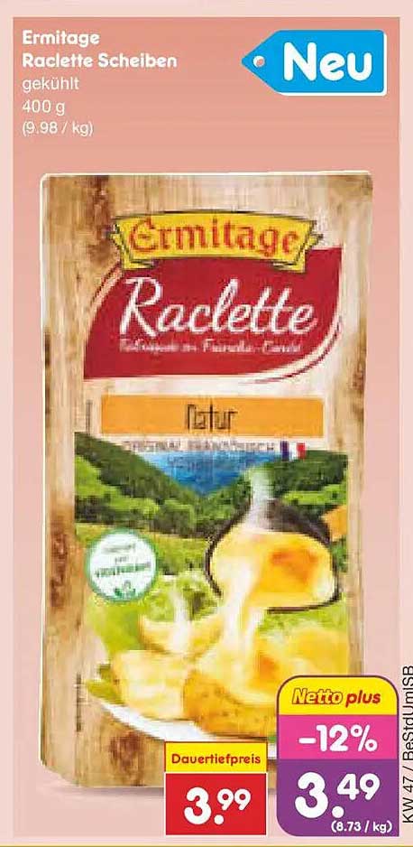 Ermitage Raclette Scheiben 400 g
