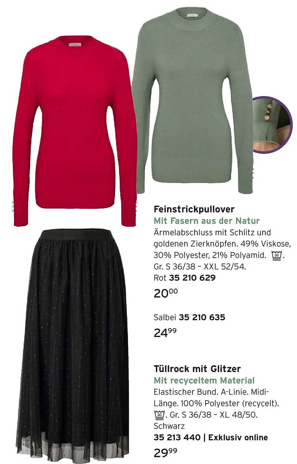 Feinstrickpullover mit Fasanen aus der Natur - Rot und Salbei