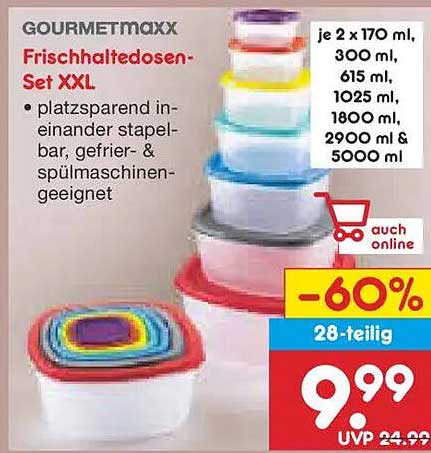 Frischhaltedosen-Set XXL von GOURMETmaxx