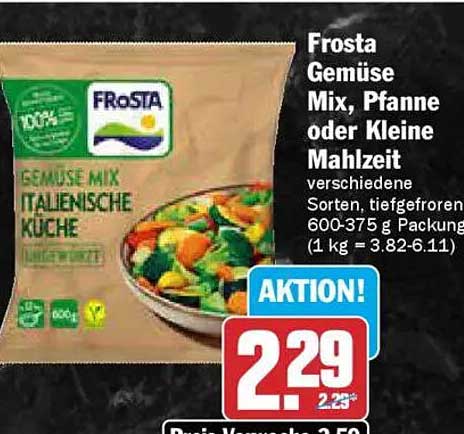 Frosta Gemüse Mix, Pfanne oder Kleine Mahlzeit