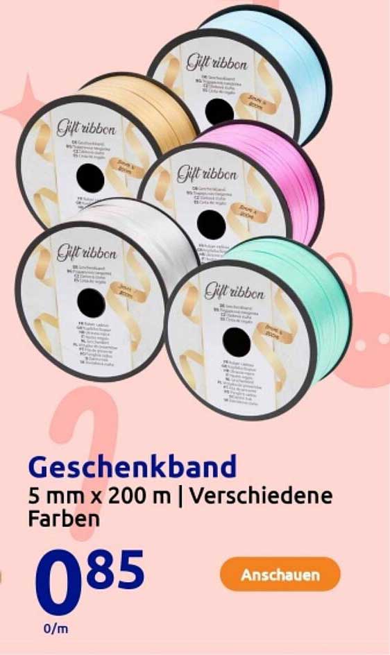 Geschenkband 5 mm x 200 m | Verschiedene Farben