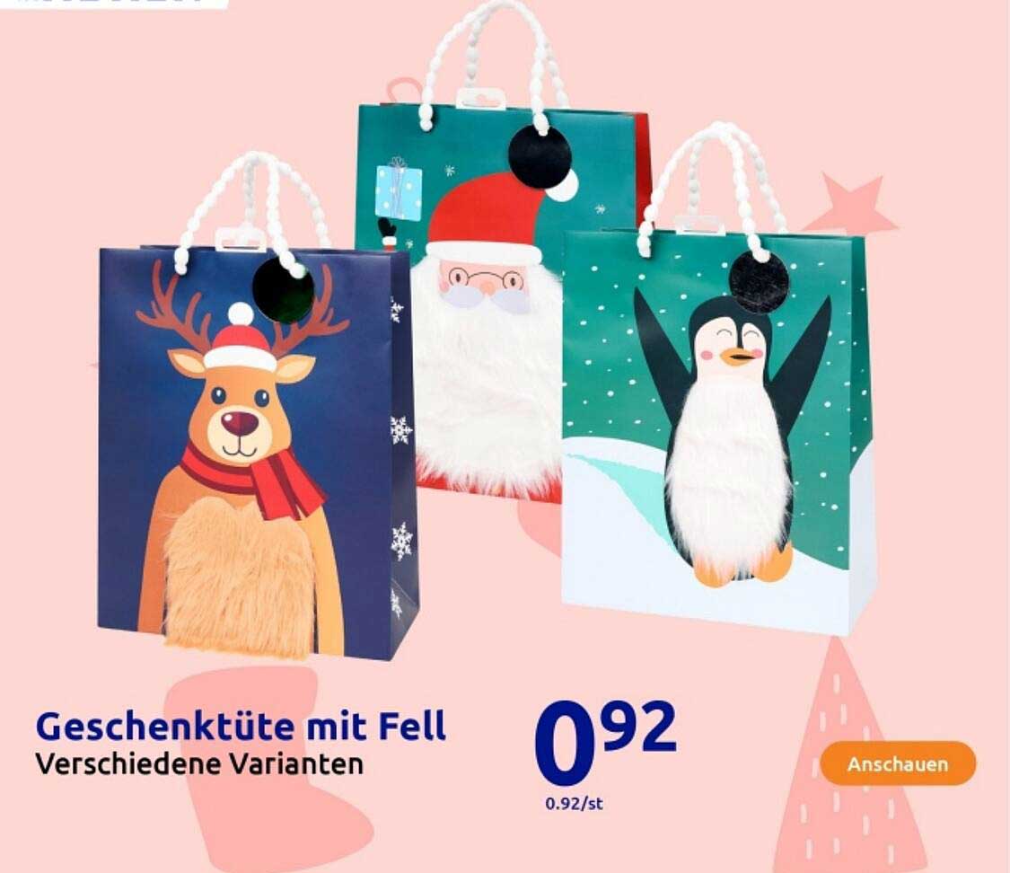 Geschenktüte mit Fell - Verschiedene Varianten