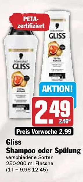Gliss Shampoo oder Spülung - verschiedene Sorten