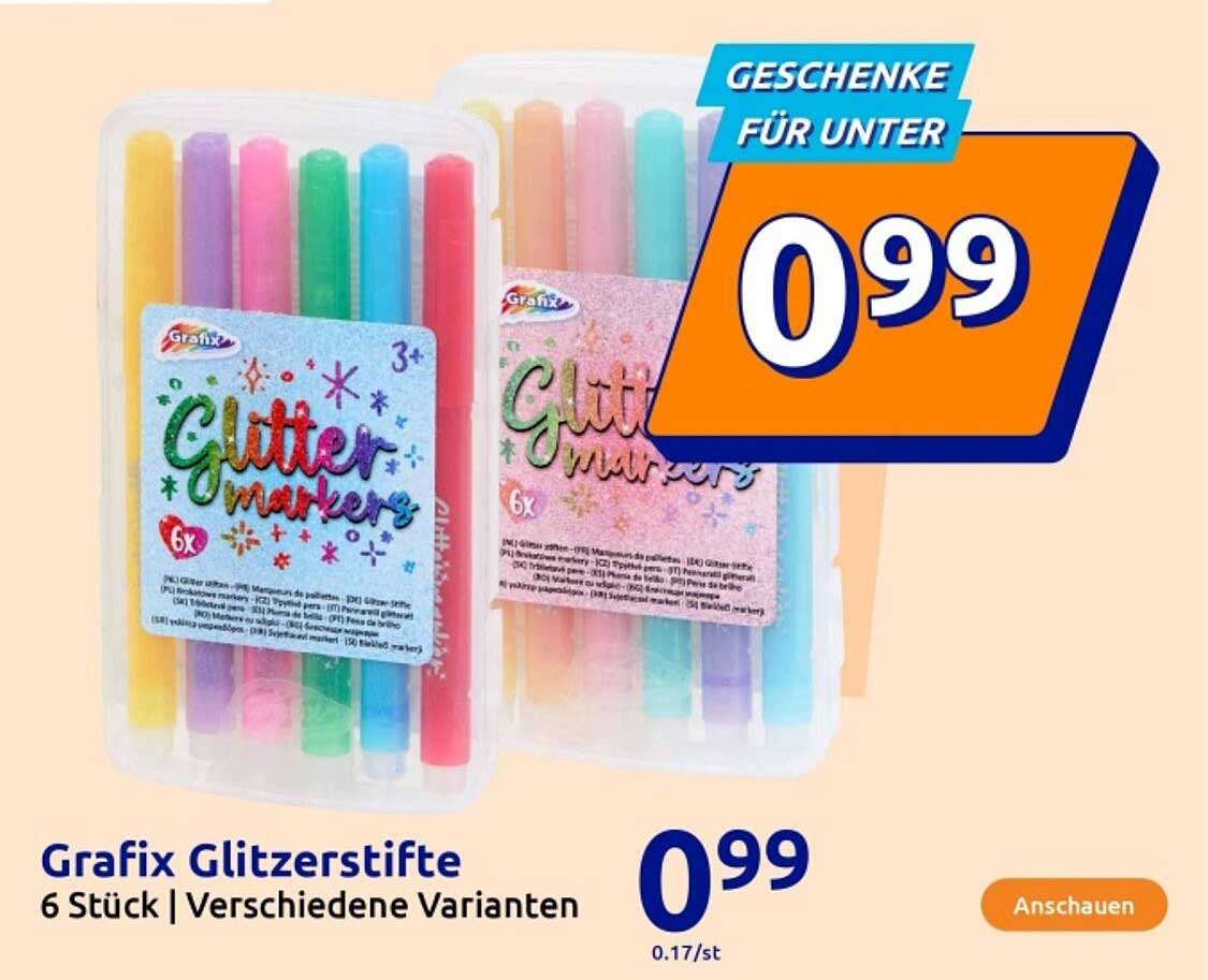 Grafix Glitzerstifte 6 Stück | Verschiedene Varianten