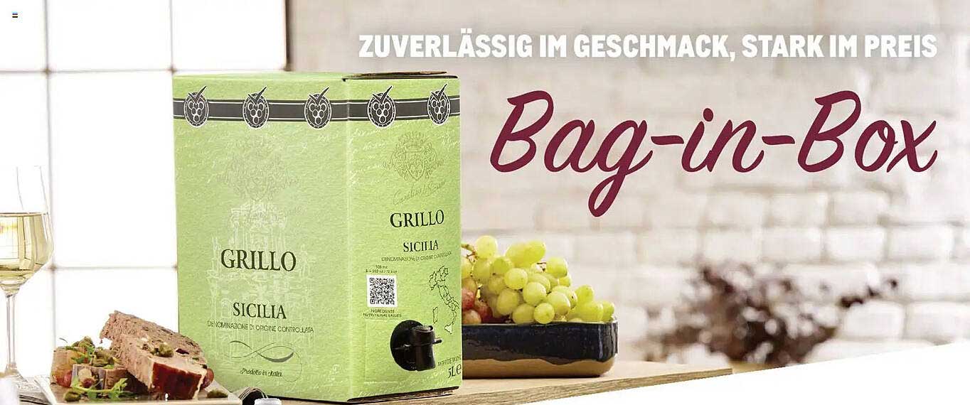 GRILLO Sicilia Bag-in-Box - der perfekte Begleiter für Ihre Feierlichkeiten