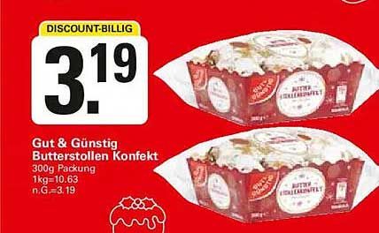 Gut & Günstig Butterstollen Konfekt 300g