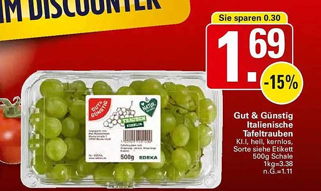 Gut & Günstig Italienische Tafeltrauben 500g