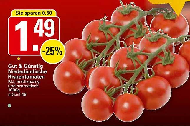 Gut & Günstig Niederländische Rispentomaten 1000g