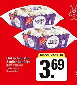 Gut & Günstig Stollen-Konfekt 350g Packung