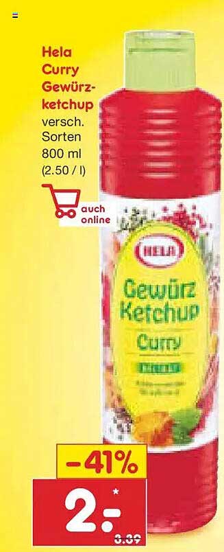Hela Curry Gewürzketchup 800 ml