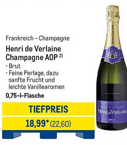 Henri de Verlaine Champagne AOP - Brut 0,75 l-Flasche
