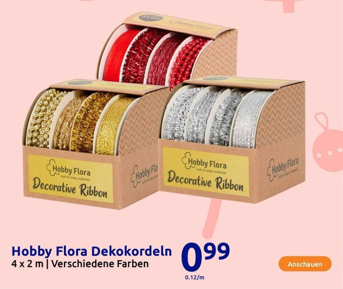 Hobby Flora Dekokordeln 4 x 2 m | Verschiedene Farben