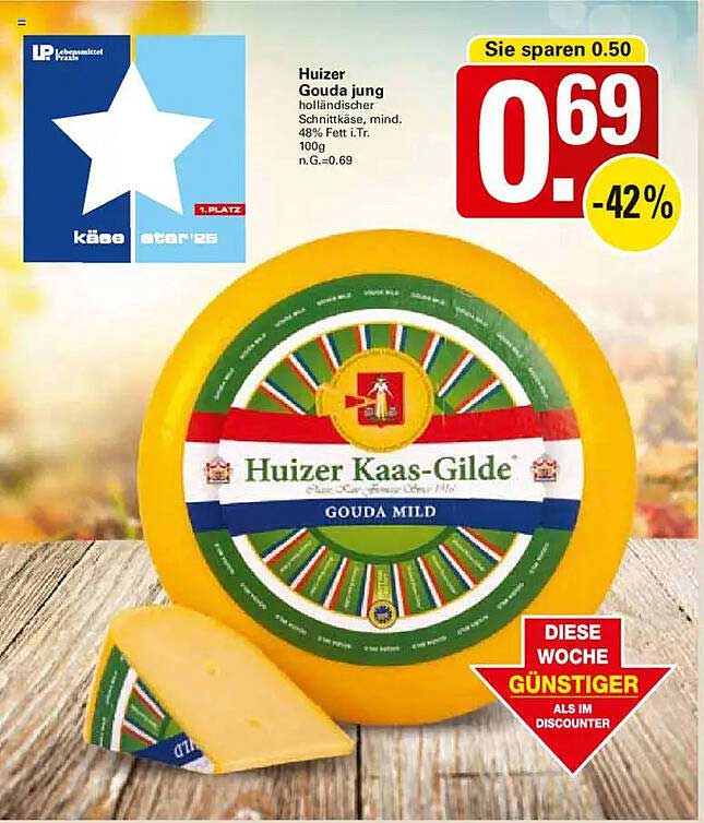 Huizer Gouda jung - holländischer Schnittkäse