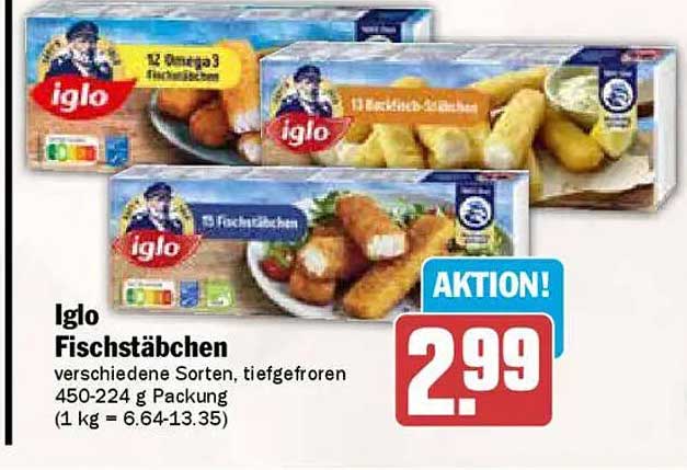 Iglo Fischstäbchen - verschiedene Sorten, tiefgefroren 450-224 g Packung
