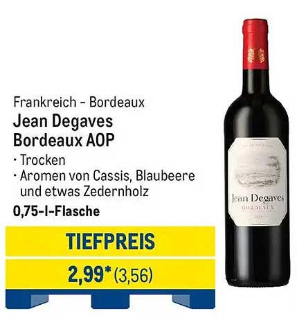 Jean Degaves Bordeaux AOP – 0,75-l-Flasche