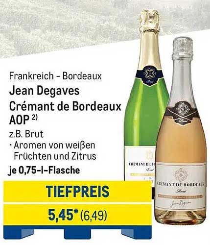 Jean Degaves Crémant de Bordeaux AOP 0,75 l - Brut