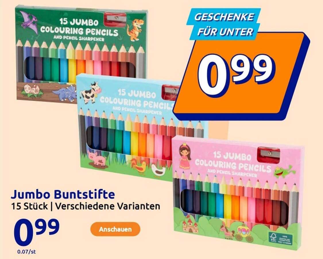 Jumbo Buntstifte – 15 Stück in verschiedenen Varianten