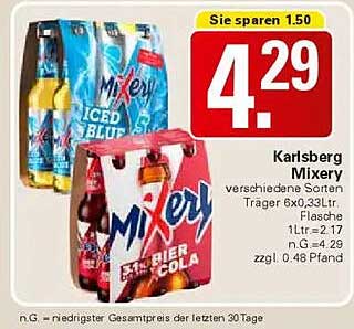 Karlsberg Mixery 6x0,33L - verschiedene Sorten