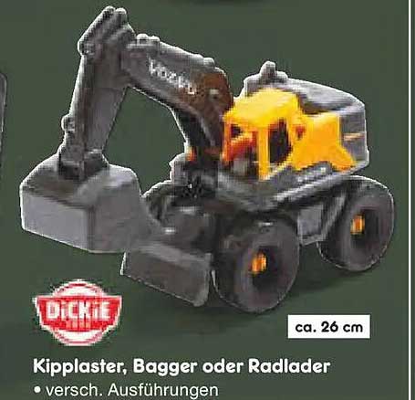 Kipplaster, Bagger oder Radlader - verschiedene Ausführungen