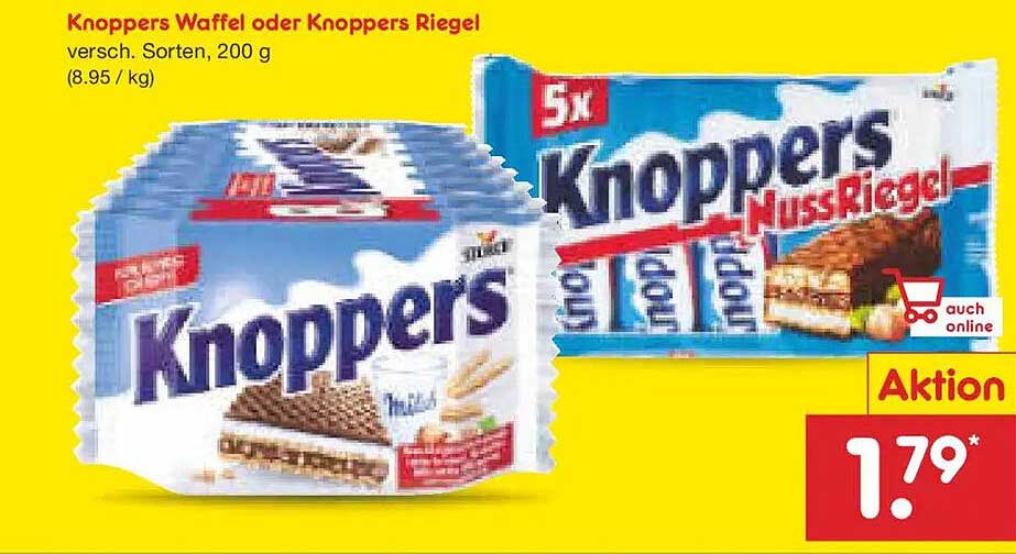 Knoppers Waffel oder Knoppers Riegel 200 g