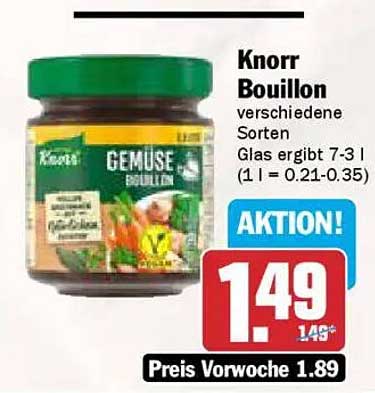 Knorr Bouillon verschiedene Sorten
