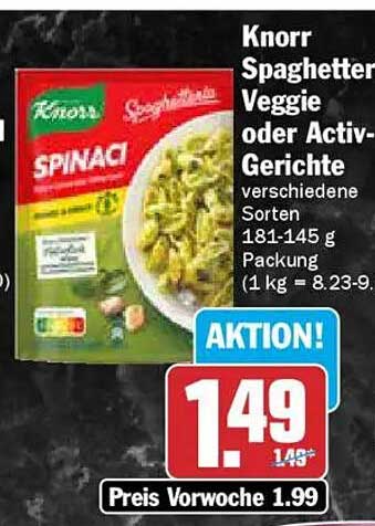Knorr Spaghetter Veggie oder Activ-Gerichte – Jetzt im Angebot