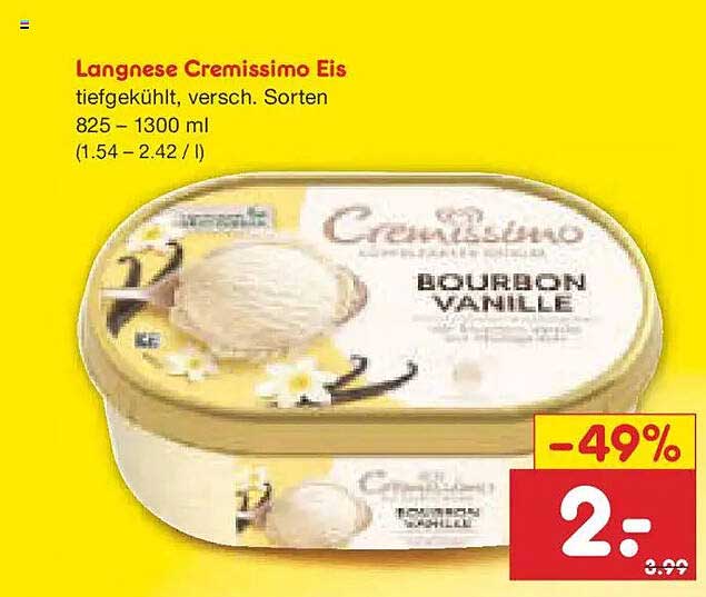 Langnese Cremissimo Eis Bourbon Vanille
