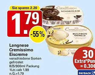 Langnese Cremissimo Eiscreme verschiedene Sorten gefrostet
