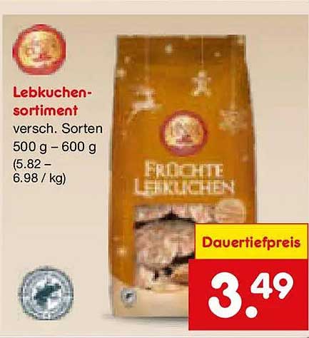 Lebkuchen-Sortiment - Verschiedene Sorten 500 g - 600 g
