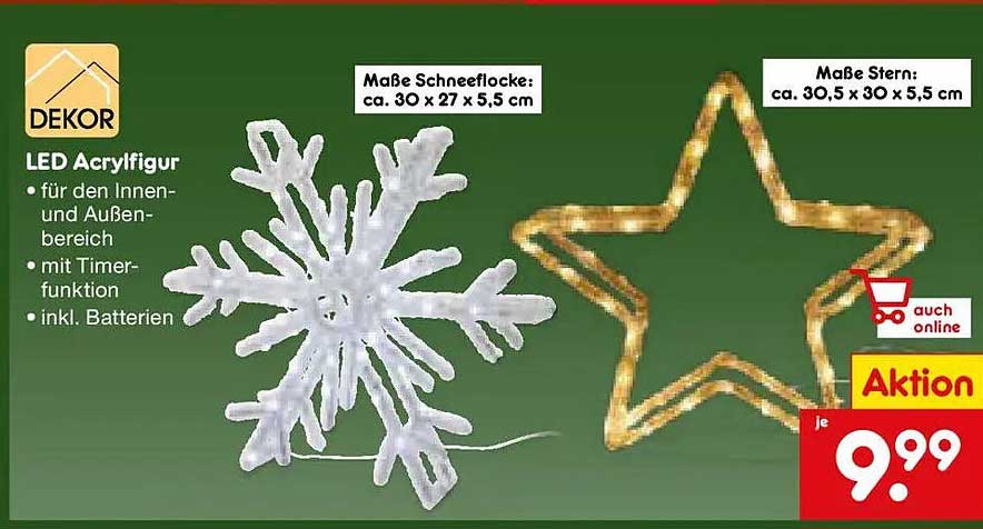 LED Acrylfigur für den Innen- und Außenbereich mit Timerfunktion