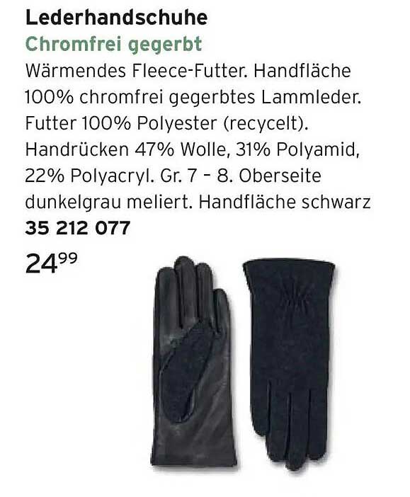 Lederhandschuhe chromfrei gegerbt
