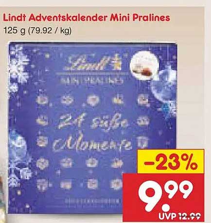 Lindt Adventskalender Mini Pralines 125 g